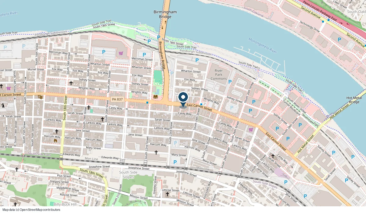 Map showing the location of Cupka's Cafe II